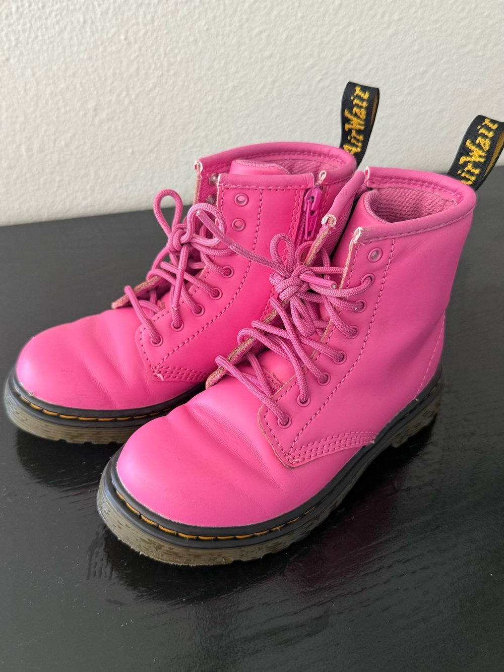 Dr. Martens Kids Bold Pink Lace-Up Combat Boots